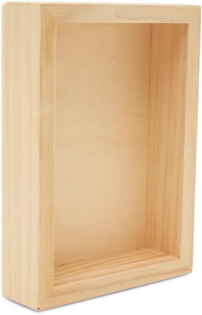 Small Wood Canvas 5 x 7 x 1-1/2-inch, Pack of 2 Wooden Sign Blank with Frame, Wood Cradled Panels for Crafts & Home Decor, by Woodpeckers