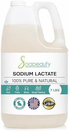 SODIUM LACTATE for Soap Making & Lotions | 60% USP Pure Natural Preservative | Harder Bar of Soap, Bigger Yield, Faster Cure Time, Provides Moisture | 7 lbs