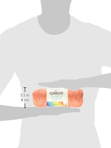 Caron H970039754 Simply Soft Solids Yarn (4) Medium Gauge 100% Acrylic - 6 oz - Persimmon - Machine Wash & Dry