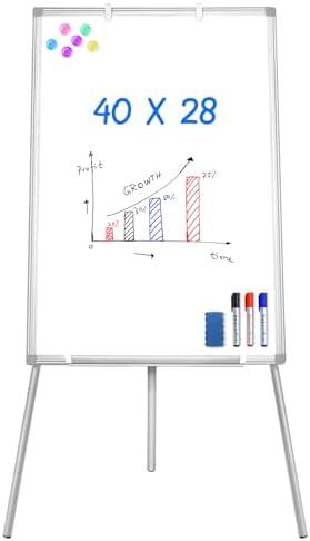 Maxtek Easel Whiteboard 40 x 28 in, Stand Tripod with Height Adjustable