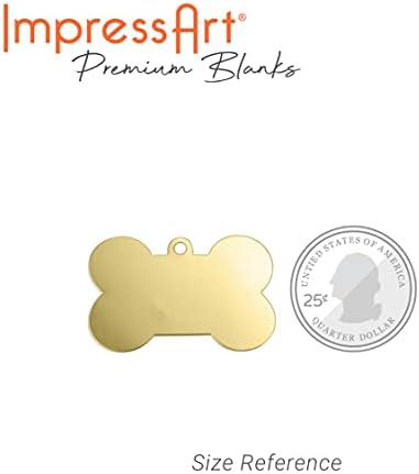 ImpressArt - Premium Metal Stamping Blanks for Metal Stamping and Jewelry Making (24 Pack) (1 5/8" Dog Bone, Brass)