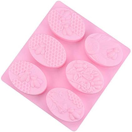 3Pcs/Set Honey Bee Silicone Soap Molds, 3D Bee Honeycomb Chocolate Candy Molds Silicone Oval Molds Beehive Cake Baking Pan Homemade Craft Beeswax Bath Bomb Lotion Bars Mold