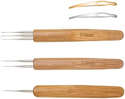 5 Pieces Dreadlock Crochet Hooks for Hair, Loc Needle Interlocking Tool for Braid Craft (0.5mm)