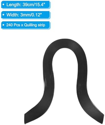 PATIKIL 240pcs Quilling Strips Paper, 3mm x 39cm Black
