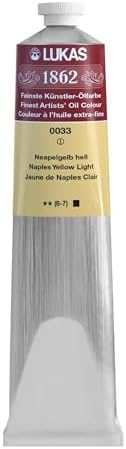 Lukas 1862 Professional German Oil Paint, Naples Yellow Light - w/Beeswax & Non-Yellowing Sunflower Oil, Short Drying Time, Smooth, Outstanding Lightfastness