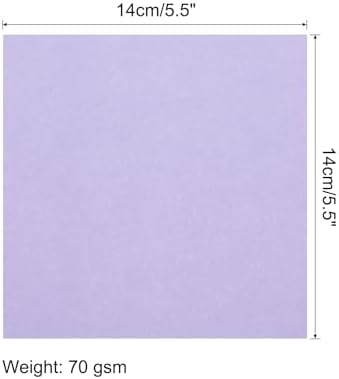 MECCANIXITY 50 Sheet Origami Paper Double Sided Light Purple 5.5x5.5 Inch Square Sheet for Art Craft Project, Beginners, Gifts Decor