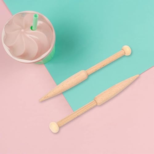 GORGECRAFT Wood Bobbin Stick Wooden Knitting Needles Single Head Weaving Loom Machines Tools Beech Shuttle Crochet Hook for DIY Wool Sweater Tapestry Rug Scarf Making Crafts Supplies