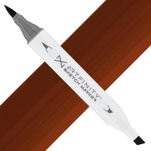 Artfinity Sketch Markers - Dark Umber E4-7, Vibrant, Professional, Dye-Based Alcohol Markers for Artists, Drawing, Travel, & More