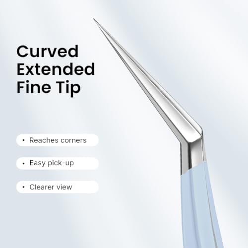 Craft Tweezers, Precision Tweezers with Leather Pouch for Stickers