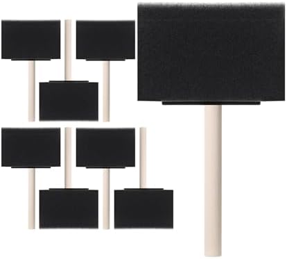 Bates- Foam Paint Brushes, 4 Inch, 8 Pack, Wooden Handle | Sponge Brushes for Painting, Staining, Varnishes, Gluing and DIY Craft Projects on Wood, Metal & More