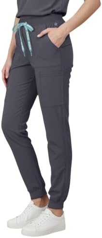 Med Couture Luma Jogger Scrub Pants for Women with Rib Knit Waistband