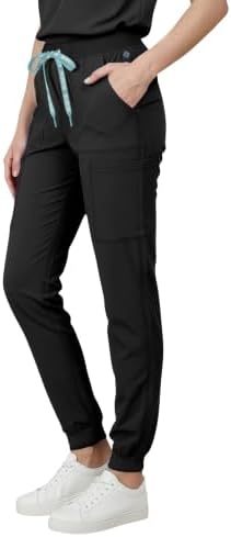 Med Couture Luma Jogger Scrub Pants for Women with Rib Knit Waistband