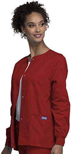 Cherokee WW Originals Scrubs Jacket for Women Snap Front 3 Pockets