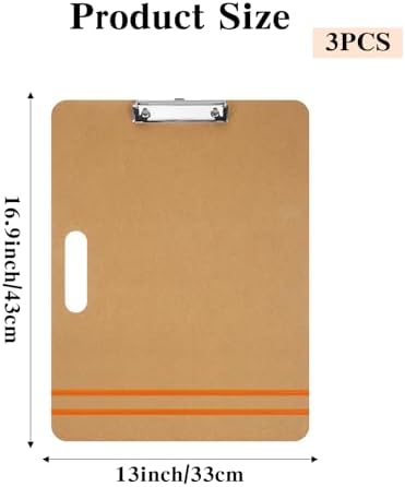 3PCS 13 x 17 Inch Drawing Board, Sketch Board with Handle, Portable Art Clipboard for Drafting, Fit in Artist Tote