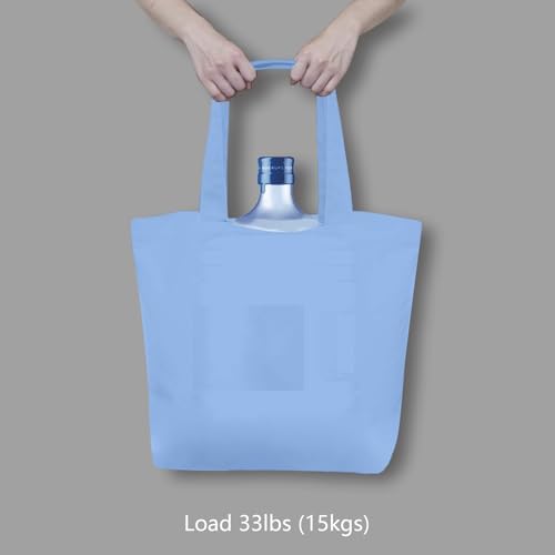 TOPDesign 1-Pack Super Strong Large 12oz Cotton Canvas Tote Bag, Reusable Grocery Shopping Cloth Bag, Fashionable Two-Tone Tote for Crafts, DIY Your Creative Designs
