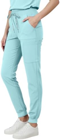 Med Couture Luma Jogger Scrub Pants for Women with Rib Knit Waistband
