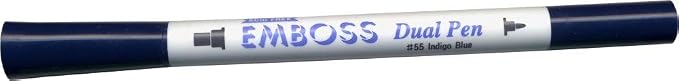 Tsukineko Embossing Pen Dual Bullet Tip, Indigo Blue