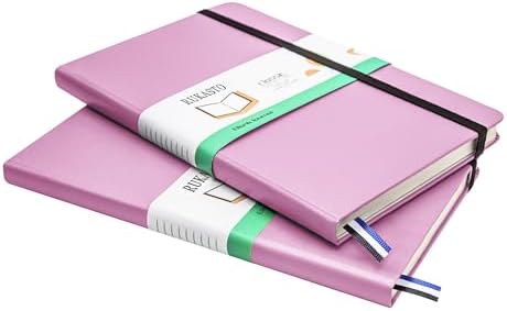 Hardcover Notebook Blank Journal Sketchbook for Drawing, Medium 5.5 by 8.4 Inch, 100 GSM Thick Paper (Pink, Plain)