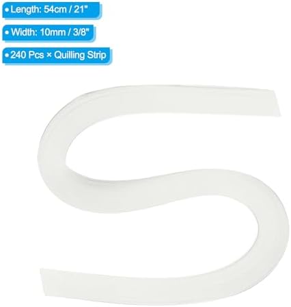 PATIKIL 240pcs Quilling Strips Paper 3/8"(10mm) 21"(54cm) Origami Paper Quilling Strip for Art DIY Hand Craft Christmas, White