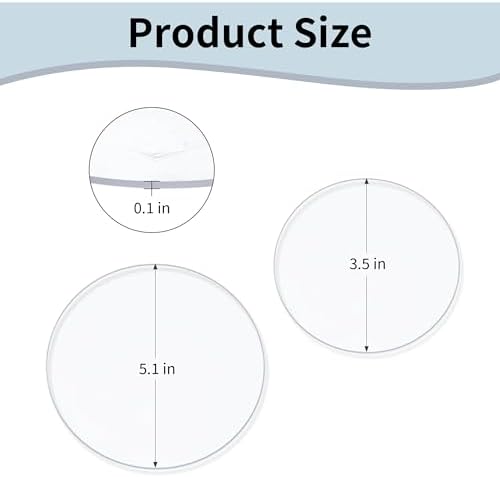 8-Pack Circular Cutting Plates for Die Cutting Machines 4 Pcs 5 Inch & 4 Pcs 3.5 Inch Polycarbonate Clear Pads for Die Cutting Machine Compatible with Sizzix, Cricut?Most Die Cutters