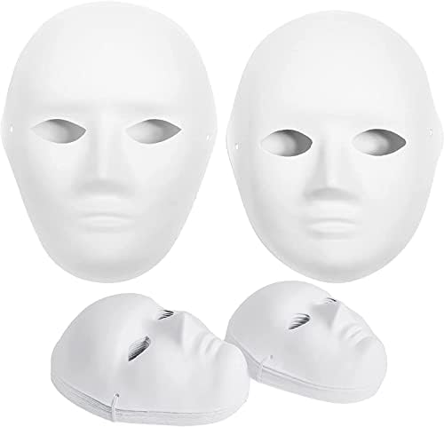 CALPALMY Paper Mache Mask 14&16&30 Packs - for Artistic Projects, Theater, Halloween, Masquerade Parties, Classroom Art