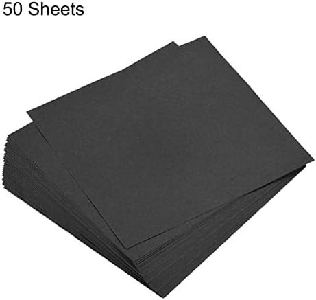MECCANIXITY 50 Sheets Origami Paper Double Sided Black 6x6 Inch Square Sheet for Art Craft Project, Beginners, Gifts Decor