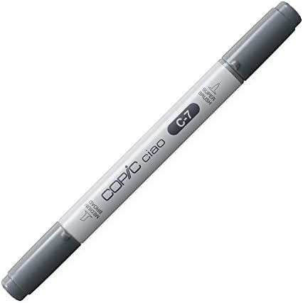 Copic Markers C7 Ciao with Replaceable Nib, Cool Gray No. 7