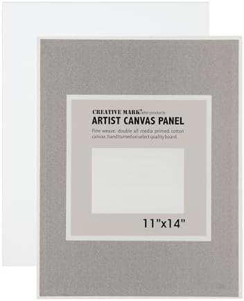 Creative Mark Cotton Canvas Panels 11x14" - 12 Pack - Professional Quality Fine Weave Acrylic Primed Artist Canvas Boards for Painting, Acrylics, Studios, & More