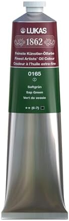 Lukas 1862 Professional German Oil Paint, Sap Green 200 mL - w/Beeswax & Non-Yellowing Sunflower Oil, Short Drying Time, Smooth, Outstanding Lightfastness
