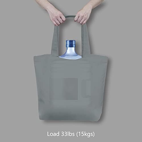TOPDesign 1-Pack Super Strong Large 12oz Cotton Canvas Tote Bag, Reusable Grocery Shopping Cloth Bag, Fashionable Two-Tone Tote for Crafts, DIY Your Creative Designs