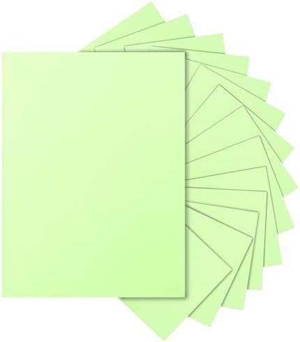 Silunkia 40 Sheets Light Green Cardstock 8.5 x 11 Craft Paper 75lb