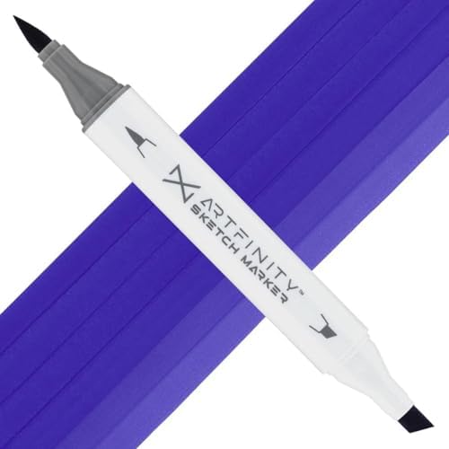 Artfinity Sketch Markers - Violet Blue BV2-7, Vibrant, Professional, Dye-Based Alcohol Markers for Artists, Drawing, Travel, & More