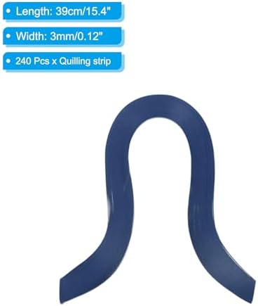 PATIKIL 240pcs Quilling Strips Paper, 3mm x 39cm Dark Blue
