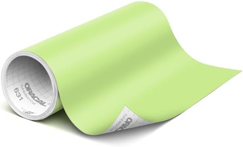 ORACAL 631 Matte Key Lime Pie Vinyl Durable Roll Easy to Weed Permanent Adhesive Craft Vinyl for Plotting Machines, Decals & DIY Projects 12” x 15ft + Transfer Tape 12" x 24"