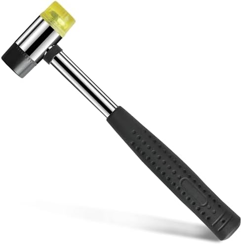 Small Rubber Mallet Hammer 1", 25 mm Double-Sided Head, Non-Slip Grip