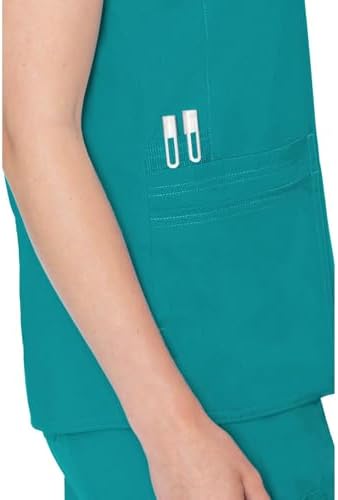 Med Couture Touch Scrub Top for Women Raglan Sleeve 6 Pockets Modern Fit