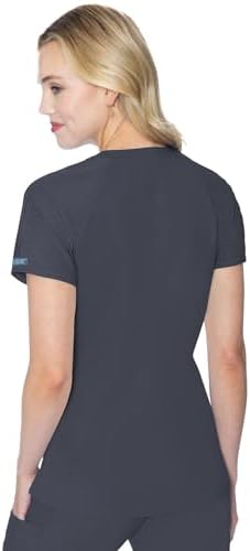 Med Couture Touch Scrub Top for Women Raglan Sleeve 6 Pockets Modern Fit