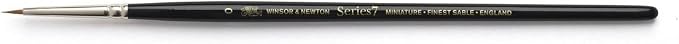 Winsor & Newton Series 7 Kolinsky Sable Miniature Watercolor Brush - Short Handle Round #0, Black | The World's Finest Watercolor Brush, Kolinsky Sable Hair, Rust-proof, Seamless Nickel Plated Ferrules, Hand-Made in England