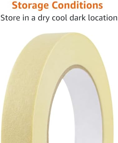 Amazon Basics Low Tack Masking Tape, General Purpose, Hand Tearable, Removes Easily, for Labeling, 0.7 inch x 180 feet, Beige, 3-Pack