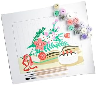 Pink Picasso Paint by Number Kit, All Ages, 8x10, Pages & Petals | Mid Century Modern Collection, Acrylic Paints and Brushes included, Pre-printed high quality canvas, DIY art kit, Gift-ready