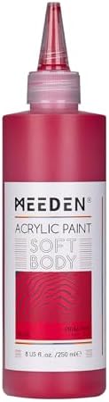 MEEDEN Soft Body Acrylic Paint: Rose Red Matte Finish 250ml/8.45oz