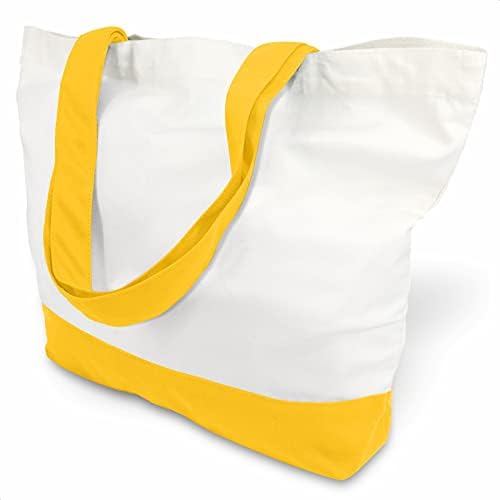 TOPDesign 3-Pack Super Strong Large 12oz Cotton Canvas Tote Bags, Reusable Grocery Shopping Cloth Bags, Fashionable Two-Tone Totes for Crafts, DIY Your Creative Designs