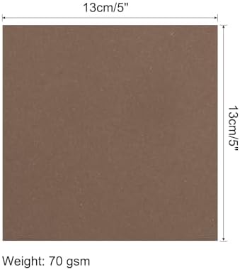 MECCANIXITY 50 Sheet Origami Paper Double Sided Brown 5x5 Inch Square Sheet for Art Craft Project, Beginners, Gifts Decor