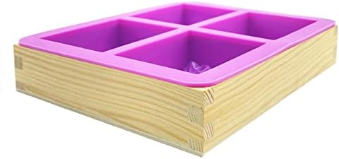 Flexible Rectangular Sea Wave Soap Silicone Mold Wood Box for Soap Making Supplies