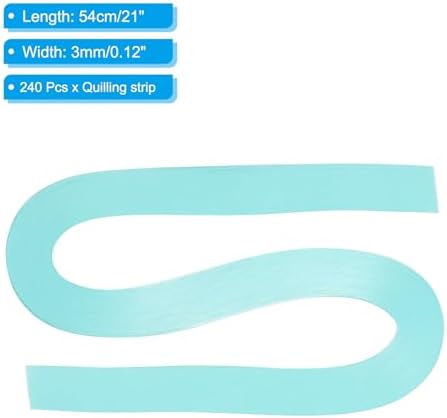 PATIKIL 240pcs Quilling Strips Paper 1/8"(3mm) 21"(54cm) Origami Paper Quilling Strip for Art DIY Hand Craft Christmas, Light Blue