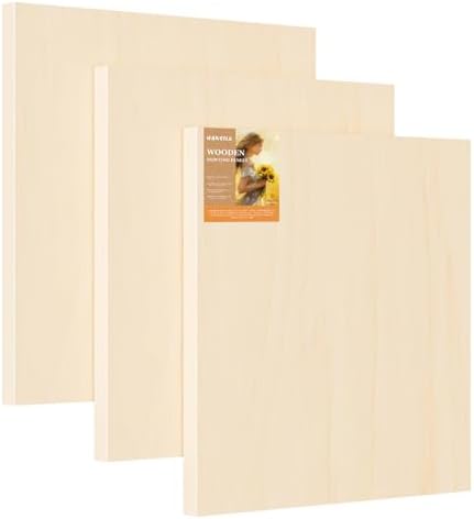 Wooden Art Panels for DIY Painting - Mother Gifts, Christmas Crafts & Home Décor | 16x16 Inch Canvas Wood Boards, Unfinished Wooden Canvas for Adults & Kids (3-Pack)