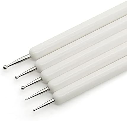 4 Set Embossing Stylus Double End Tracing Dotting Tool, 20 Pcs Ball Embossing Stylus Double End Tracing Dotting Tool for Pottery Clay Craft, Embossing Art (White)