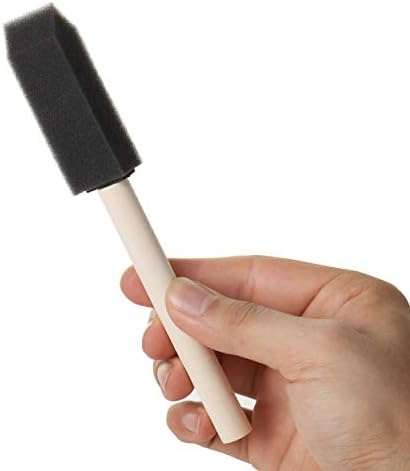 Bates- Foam Paint Brushes, 1 Inch, 200 Pack, Wooden Handle, Sponge Brushes for Painting, Staining, Varnishes, Gluing and DIY Craft Projects on Wood, Metal & More