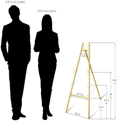 GRENTY 2 Pack Gold Easel Stand for Wedding Signs – No Assembly Needed, Heavy Duty Metal Display Stand for Art, Welcome Signs, Posters, Pictures, Paintings, and Floor Décor