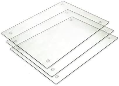 Tempered Glass Cutting Board Long Lasting Clear Glass Scratch, Heat, Shatter Resistant, Dishwasher Safe. (3 Rectangle 10x7")